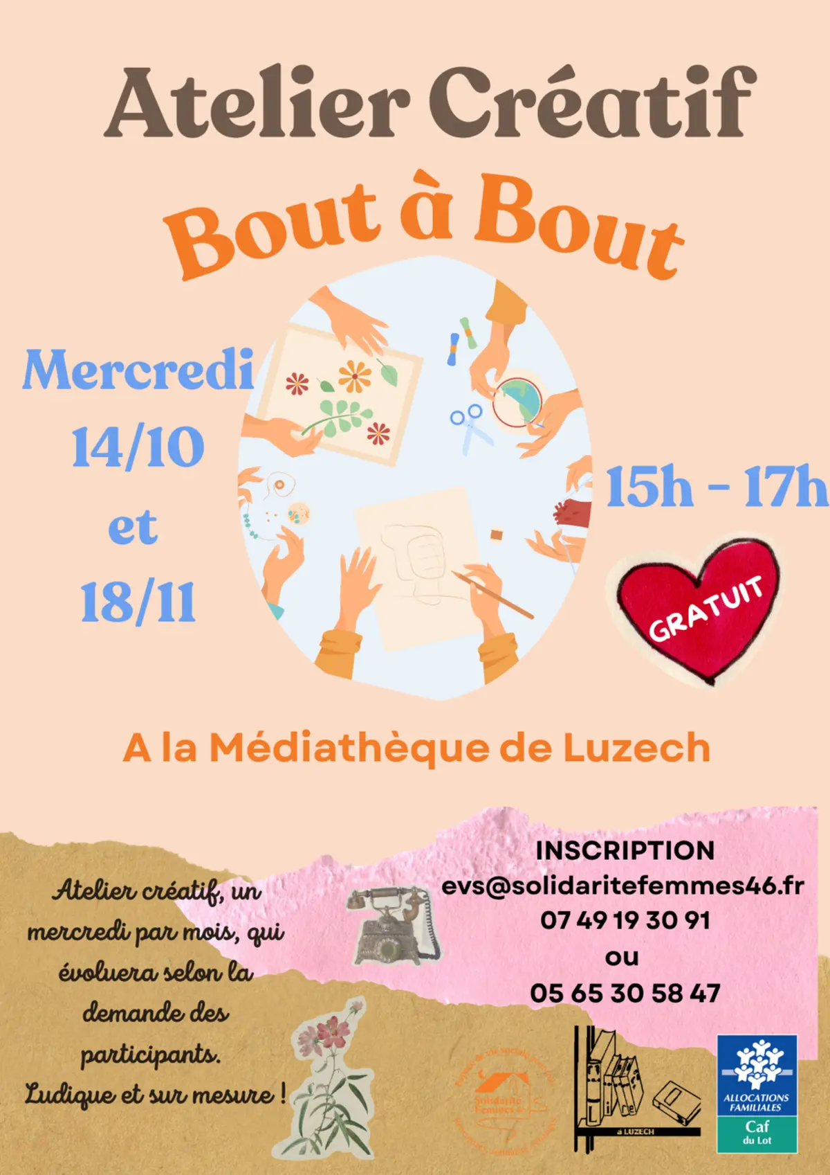 Atelier créatif à la médiathèque de Luzech