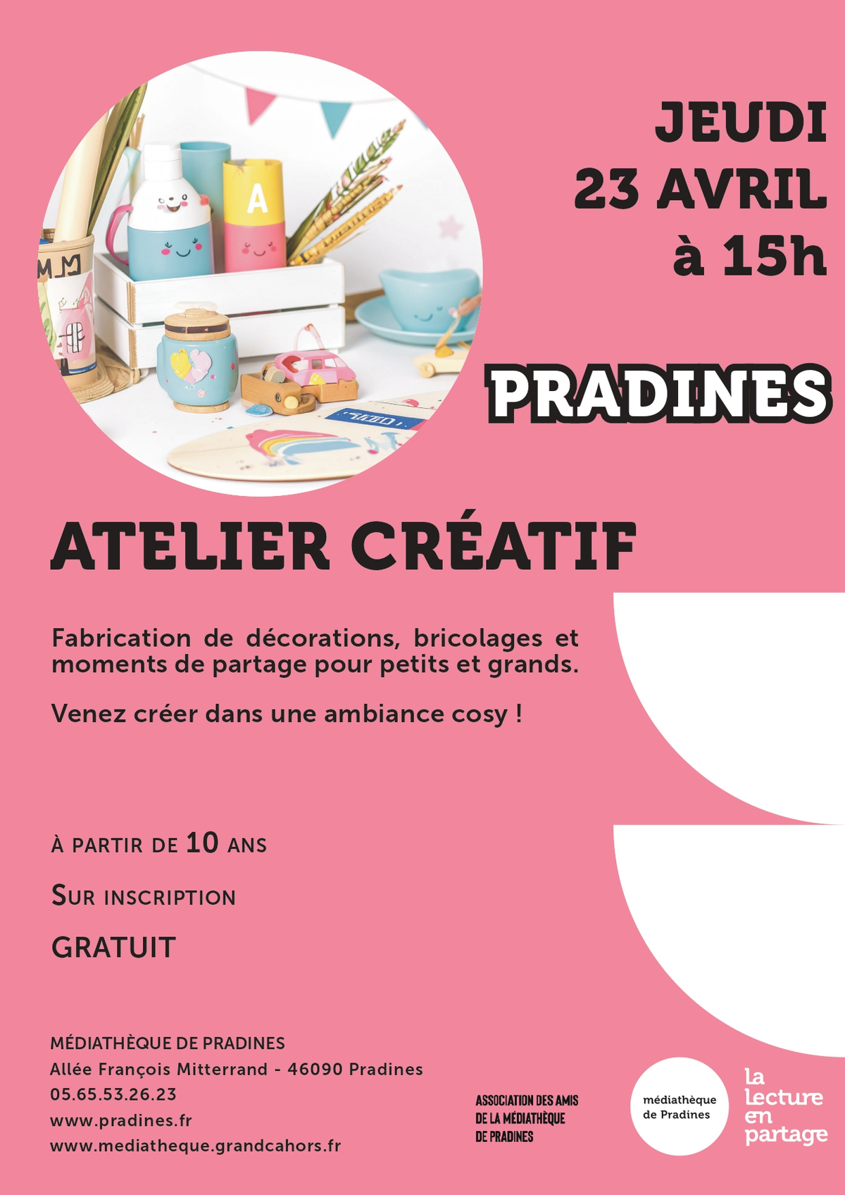 Atelier Créatif à la Médiathèque de Pradines