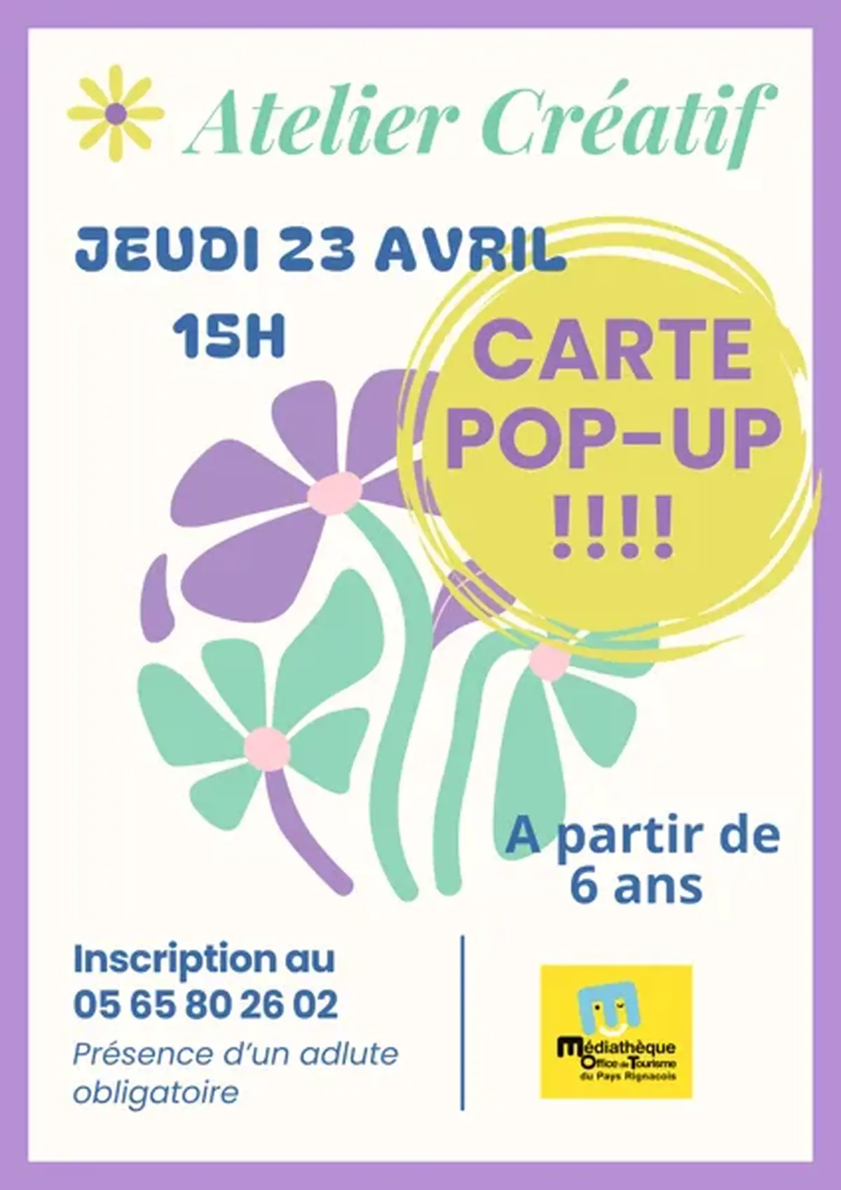 Atelier créatif à la Médiathèque du Pays Rignacois