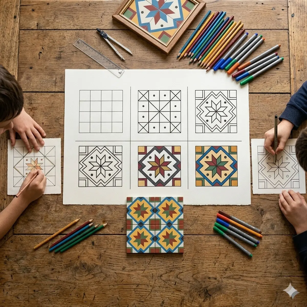 Atelier créatif à la villa Perrusson Crée ton carreau Perrusson