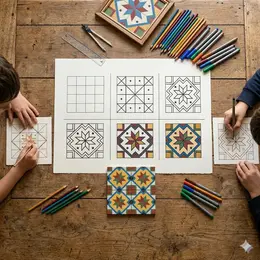 Atelier créatif à la villa Perrusson Crée ton carreau Perrusson