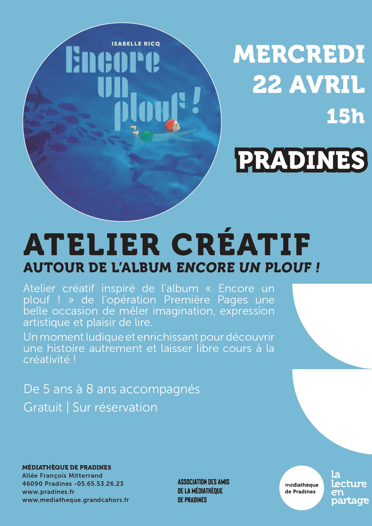 Atelier créatif autour de l'album Encore un plouf !