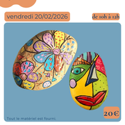 Atelier créatif :  avec des galets... à Baudreix