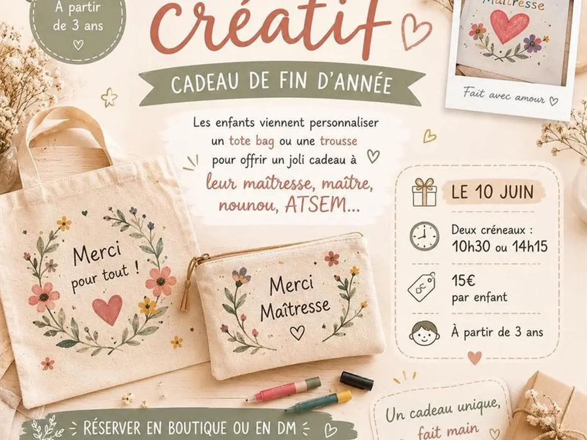 Atelier créatif - cadeau de fin d'année - La Boutique de Toul
