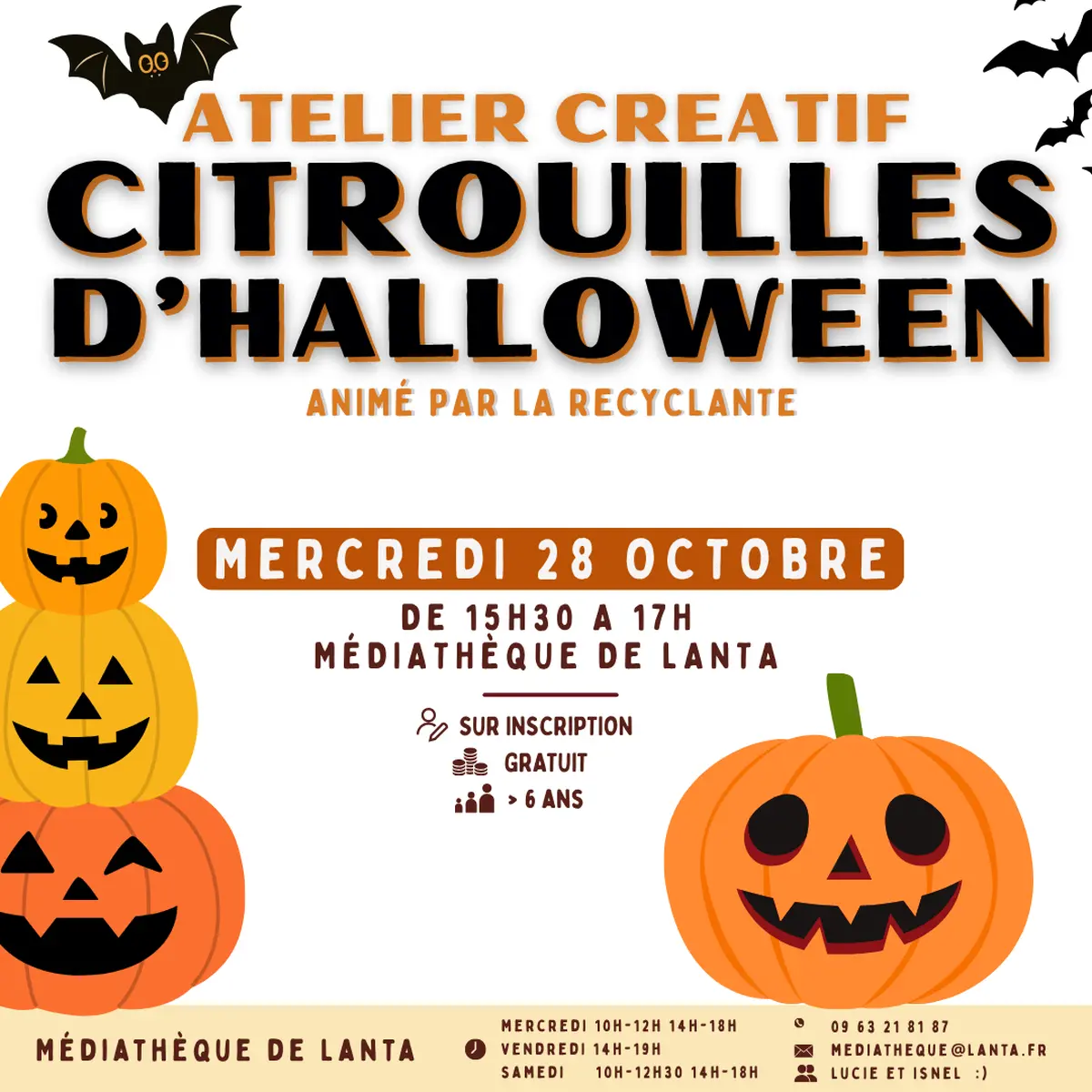 Atelier Créatif Citrouilles D'Halloween