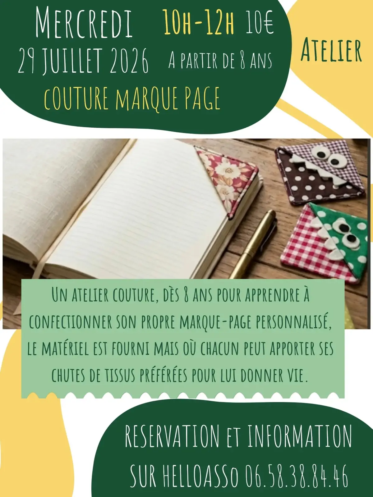 Atelier Créatif : Coutire marque-page (à partir de 8 ans)