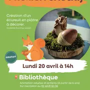 Atelier créatif : création d'un écureuil en plâtre à décorer