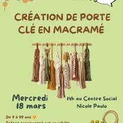 Atelier créatif : création de porte-clé en macramé