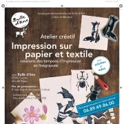 Atelier créatif d\'impression sur papier et textile