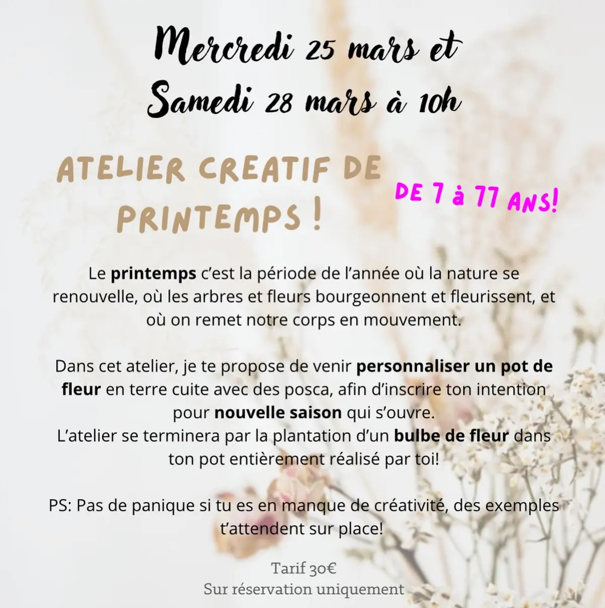 Atelier créatif de printemps !