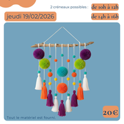 Atelier créatif : Décoration murale en pompons à Baudreix