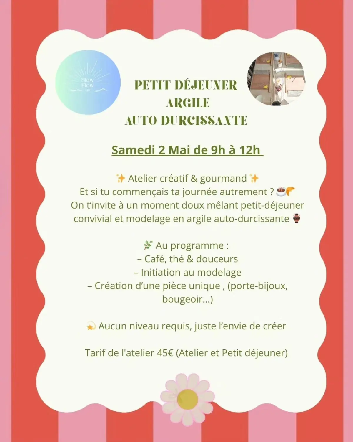 Atelier créatif et gourmand : Petit déjeuner - Argile auto durcissante