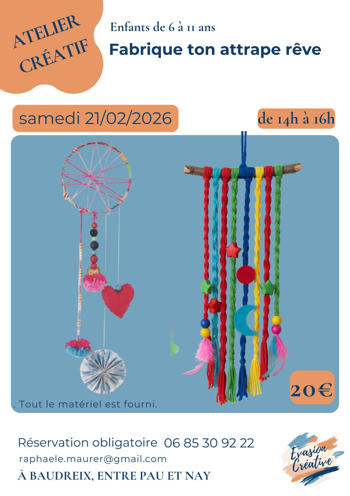 Atelier créatif Fabrique ton attrape rêve