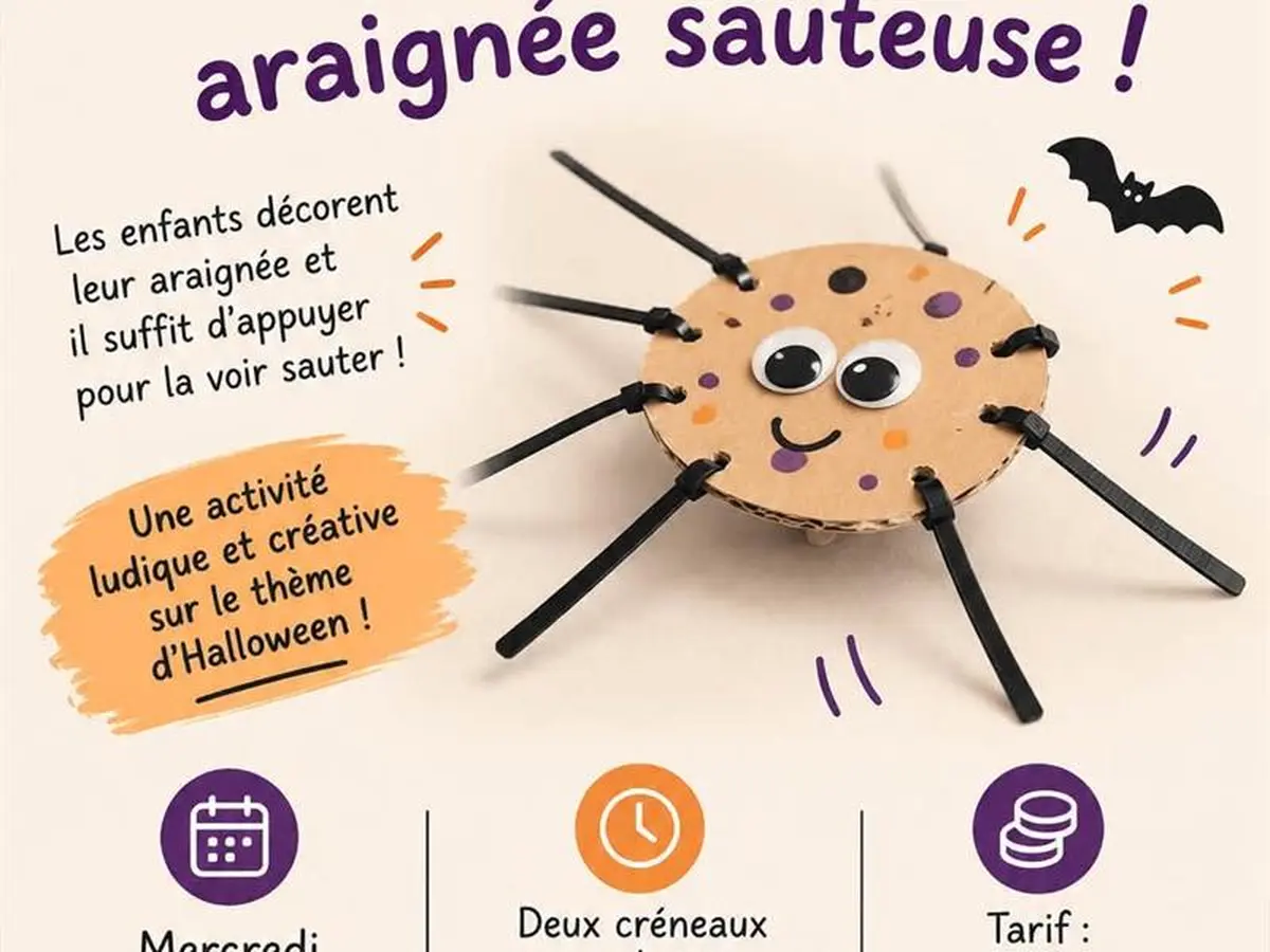 Atelier créatif Halloween - Fabrique ta propre araignée sauteuse