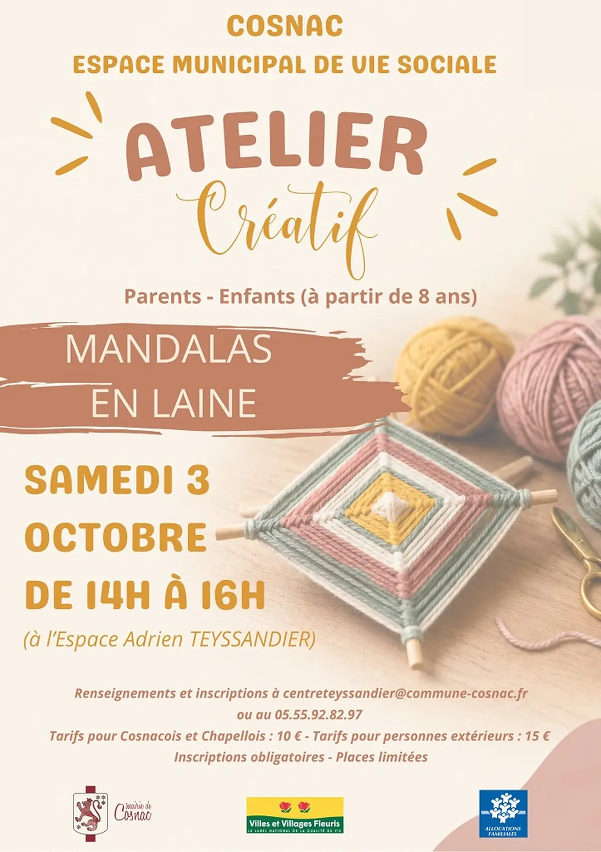 Atelier créatif : mandala en laine