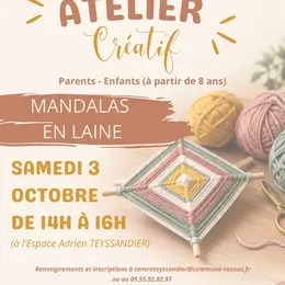 Atelier créatif : mandala en laine