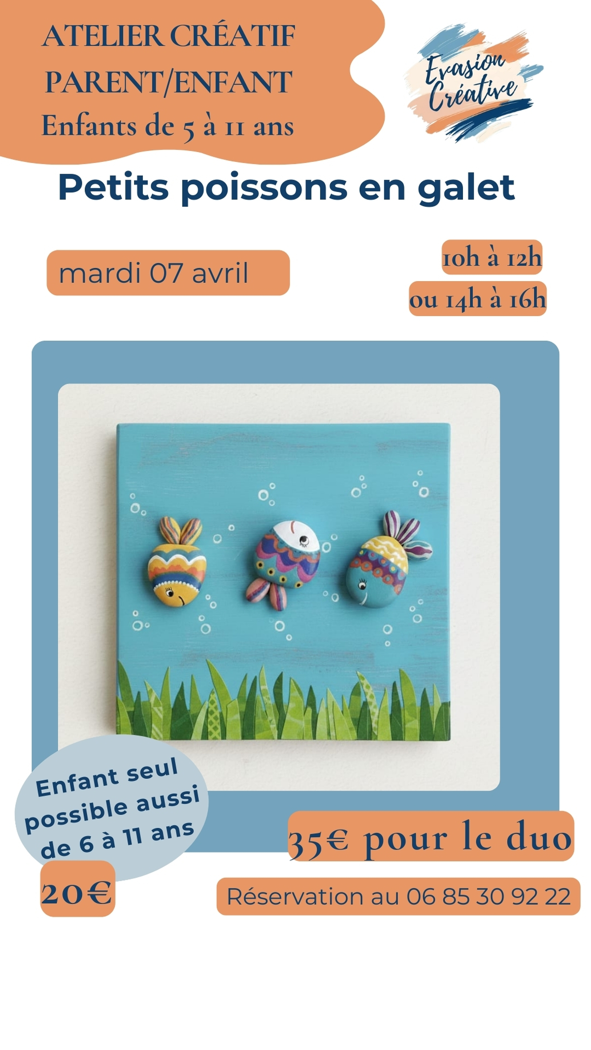 Atelier créatif Parent/Enfant : Petits poissons en galets