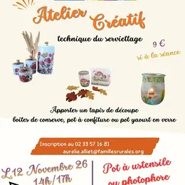 Atelier créatif photophore ou pot à ustensile