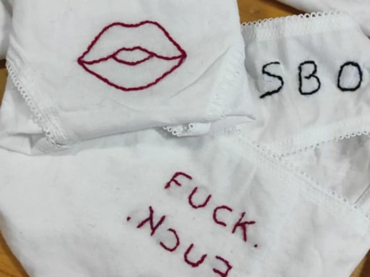 Atelier création broderie d'une culotte à Mouvaux (59)