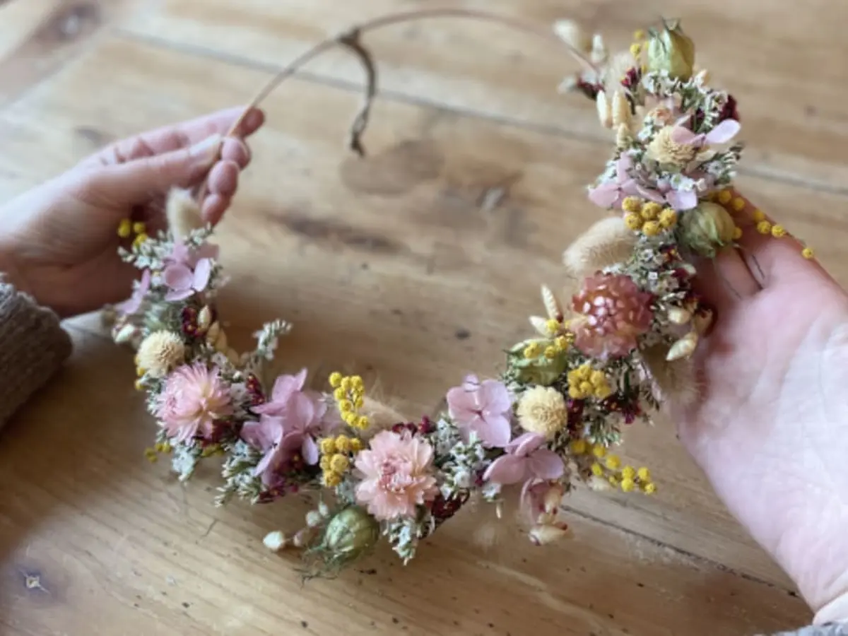 Atelier création couronne en fleurs séchées à Mouvaux (59)