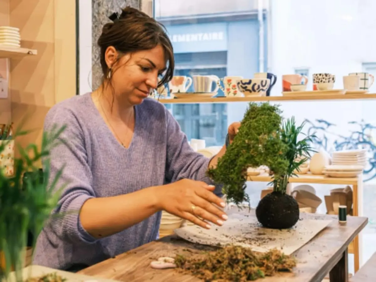 Atelier création d'un kokedama à Grenoble (38)