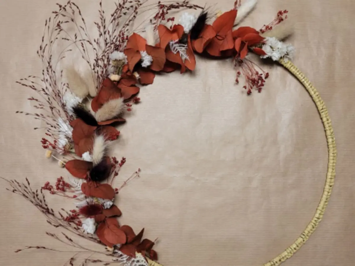 Atelier création d'une couronne de fleurs séchées à Lyon 2ème