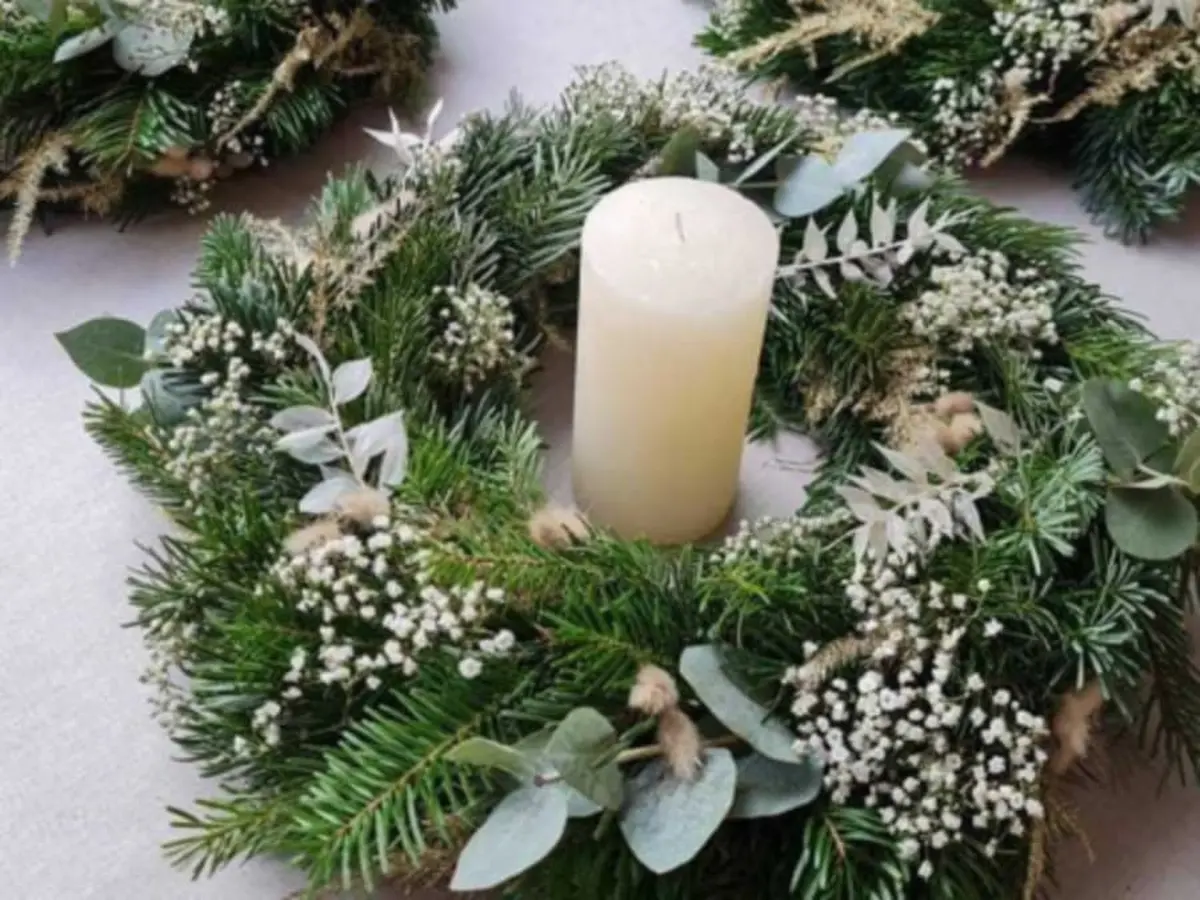 Atelier création d'une couronne de Noël à Mouvaux (59)