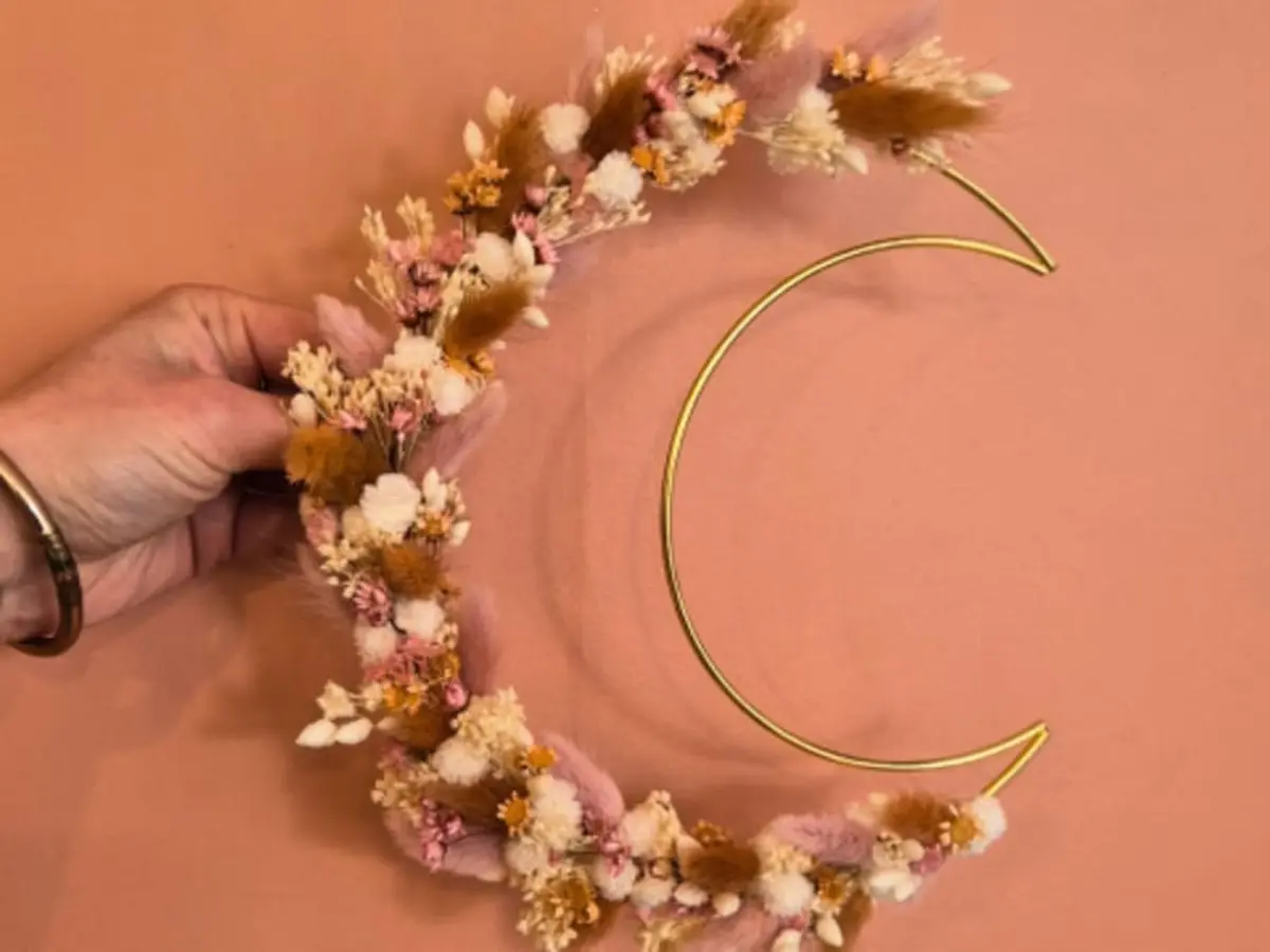 Atelier création d'une lune fleurie à Mouvaux (59)