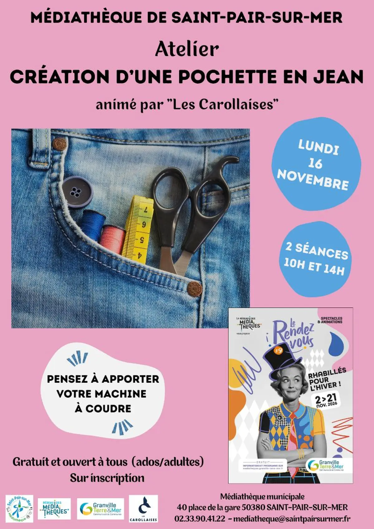 Atelier création d'une pochette en jean