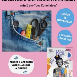 Atelier création d'une pochette en jean