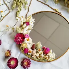 Atelier création de miroir en fleurs séchées à Clères (76)