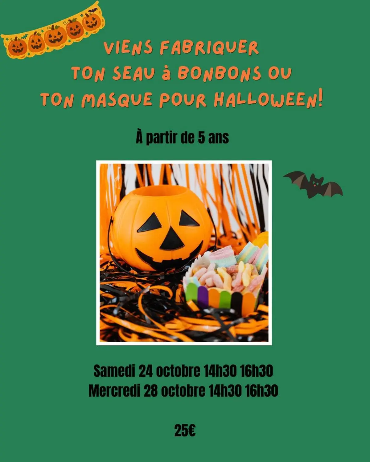 Atelier création sceau et masque d'Halloween - Kompo Concept