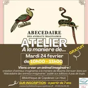 Atelier créer un animal imaginaire, bibliothèque de Capdenac-le-Haut