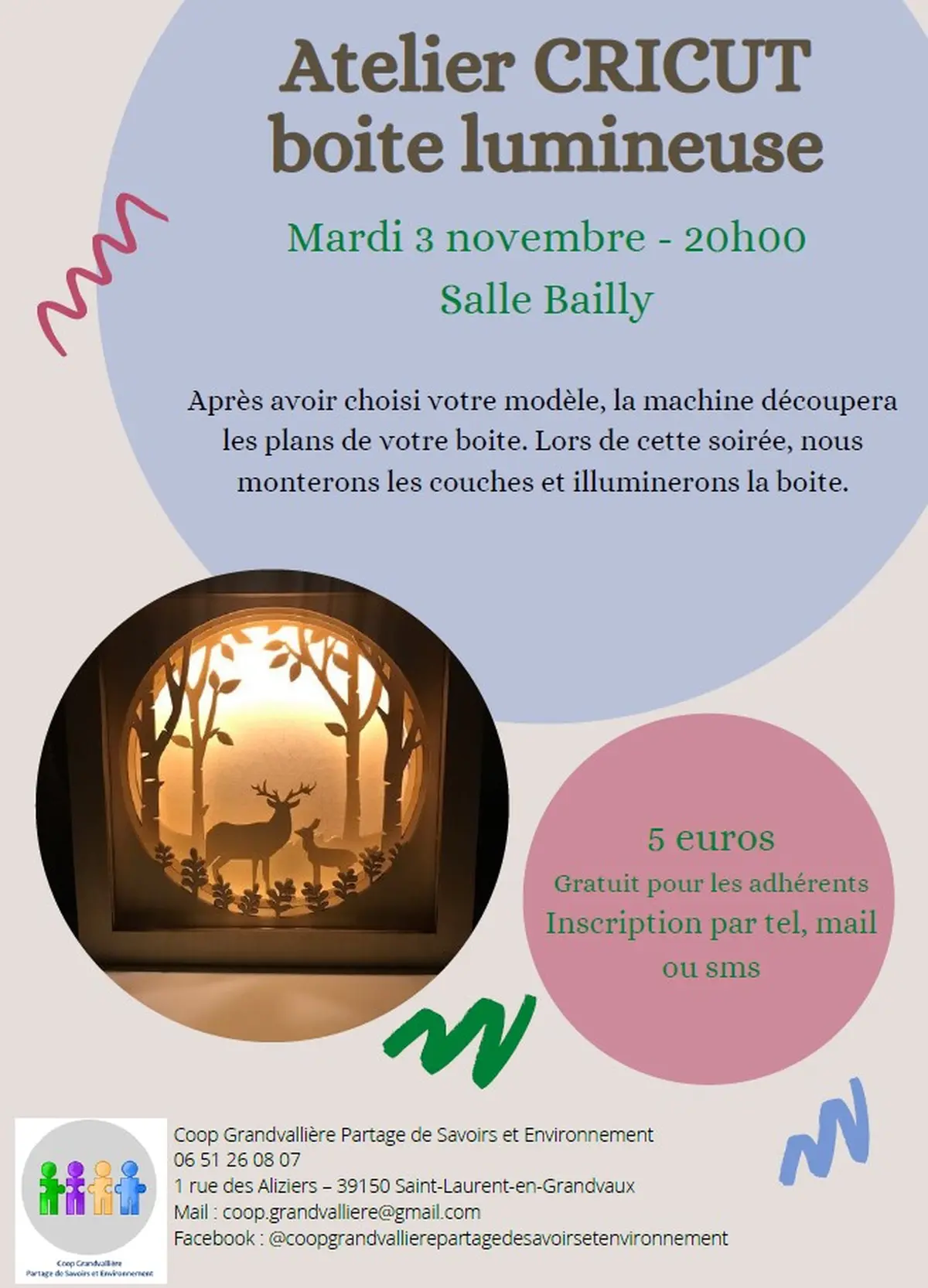 Atelier CRICUT - boîte lumineuse
