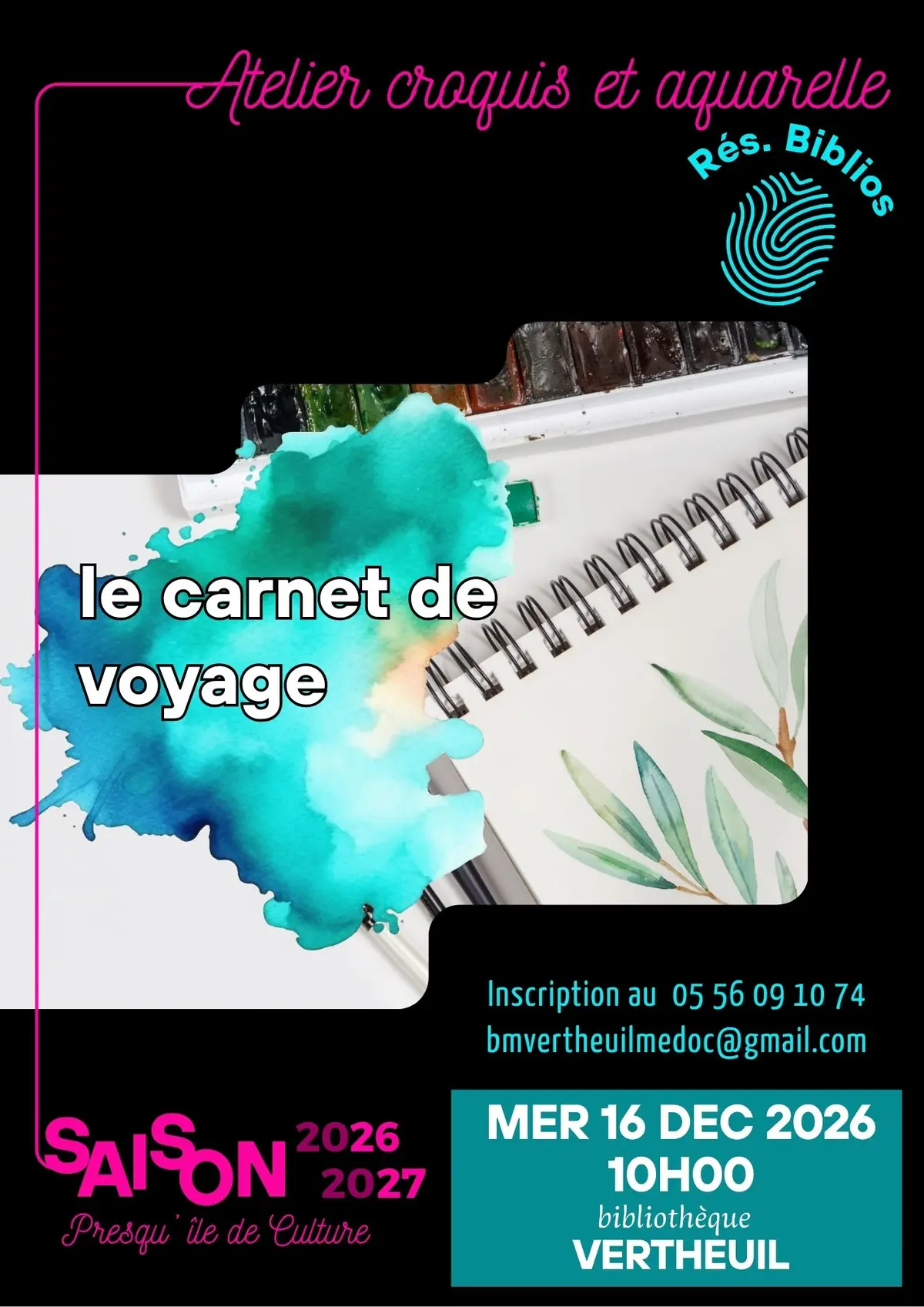 Atelier croquis et aquarelle : le carnet de voyage