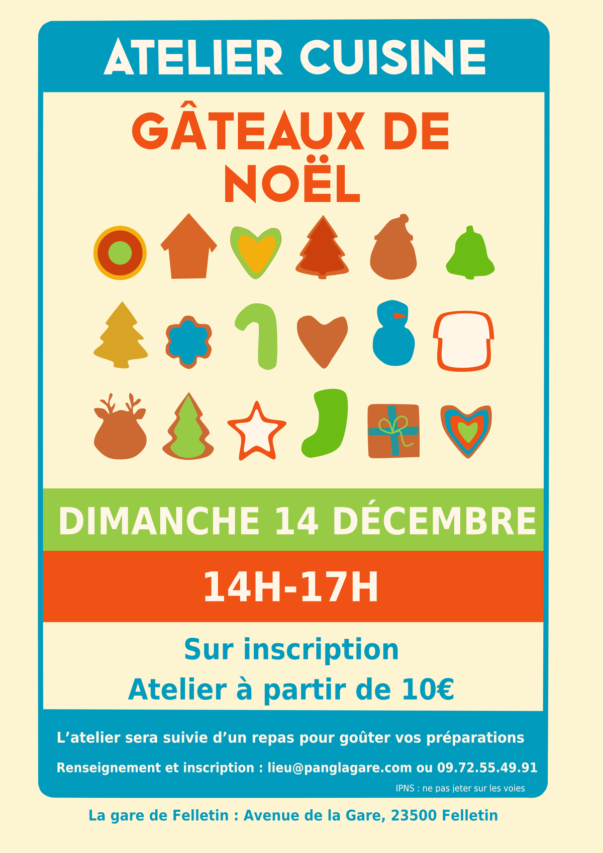 Atelier cuisine à la gare : Gâteaux de Noël maison