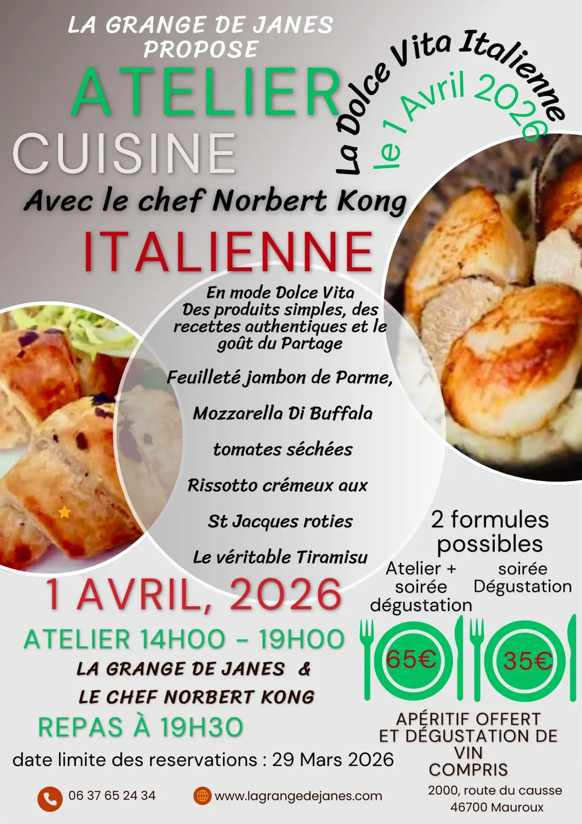 Atelier cuisine à la Grange de Janes