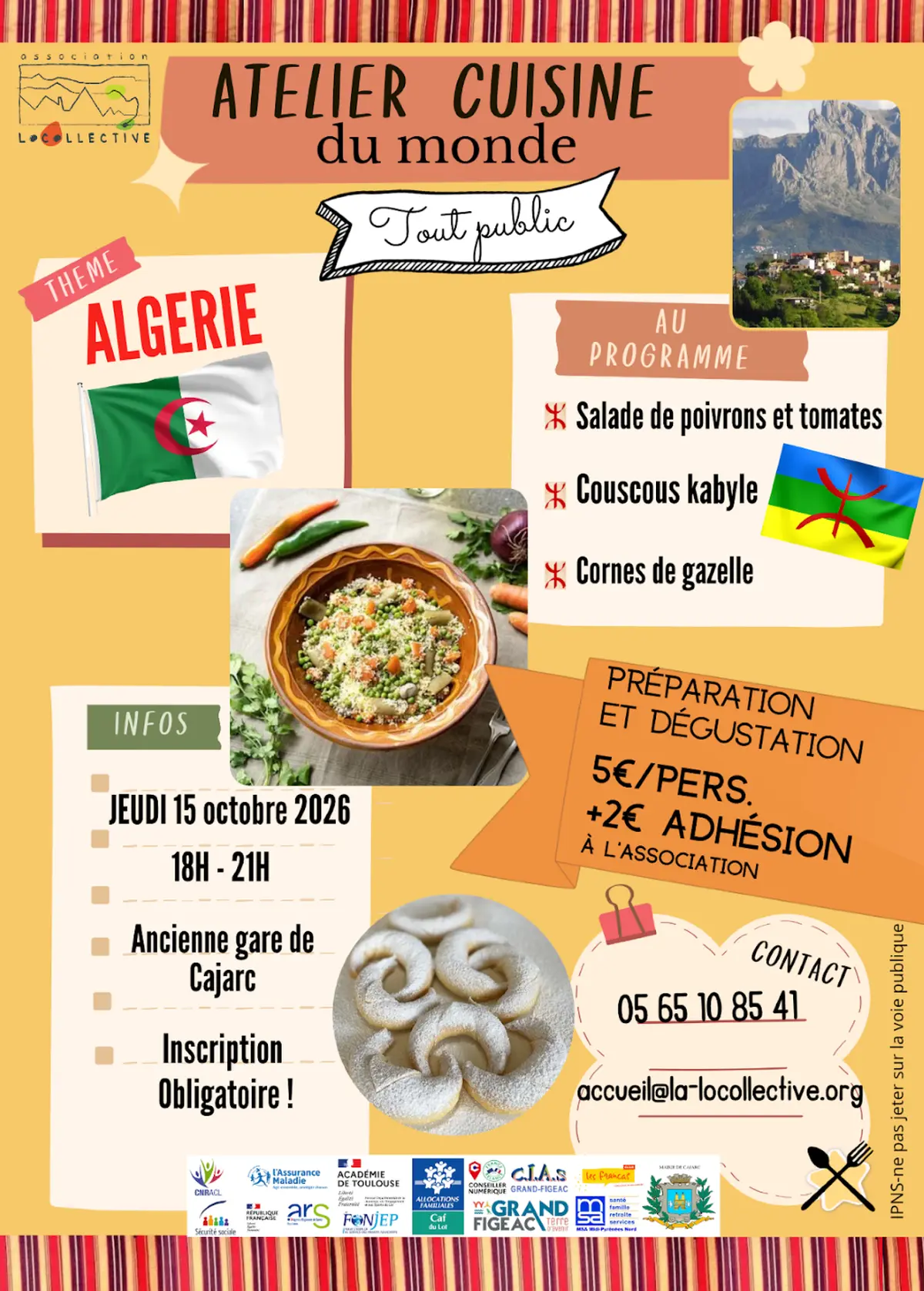 Atelier cuisine algérienne à Cajarc