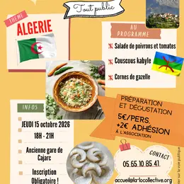 Atelier cuisine algérienne à Cajarc