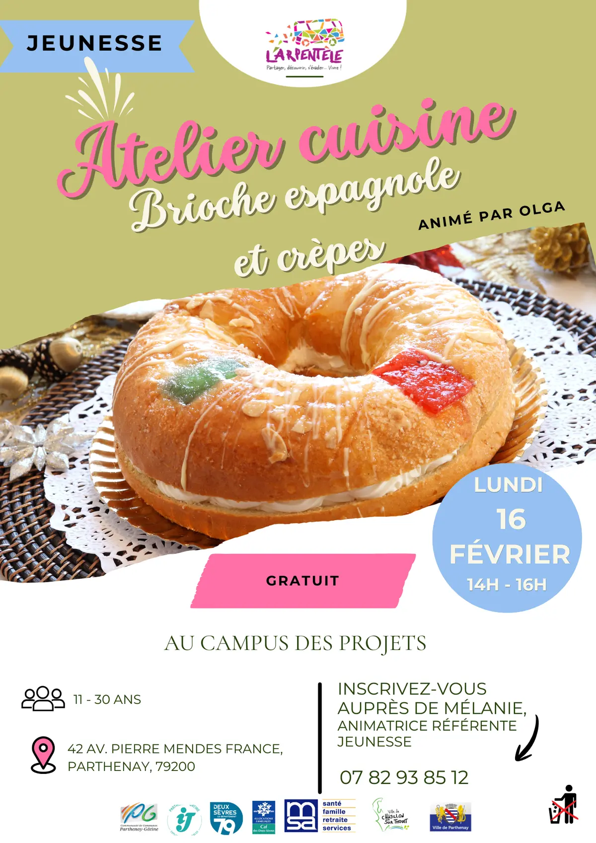 Atelier cuisine - Brioche espagnole et crèpes