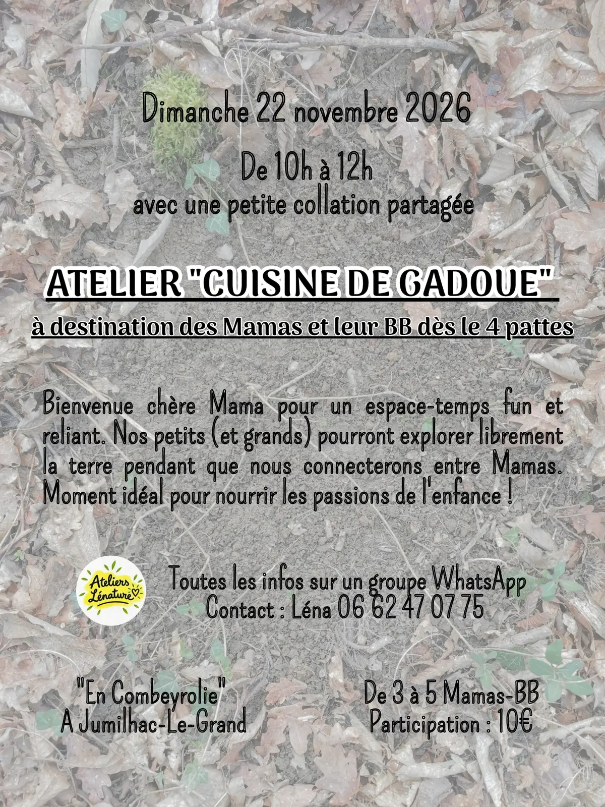 Atelier cuisine de gadoue