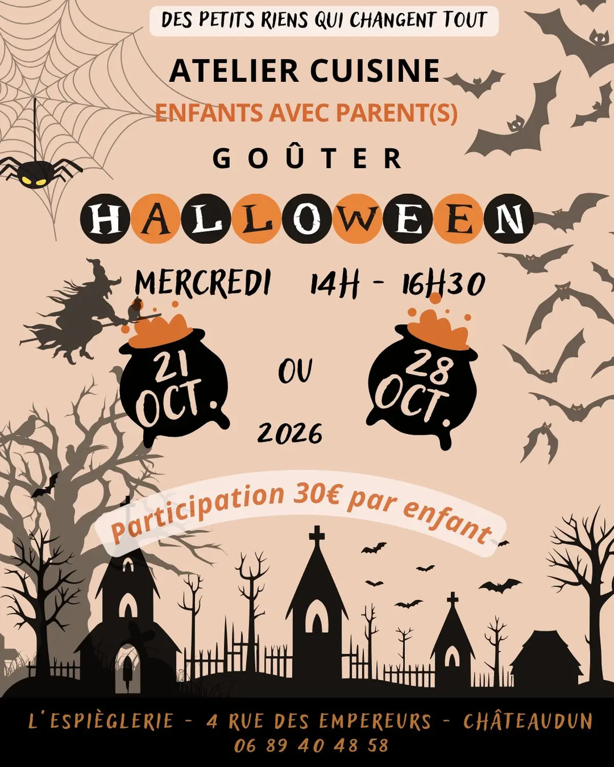 Atelier cuisine et goûter pour Halloween