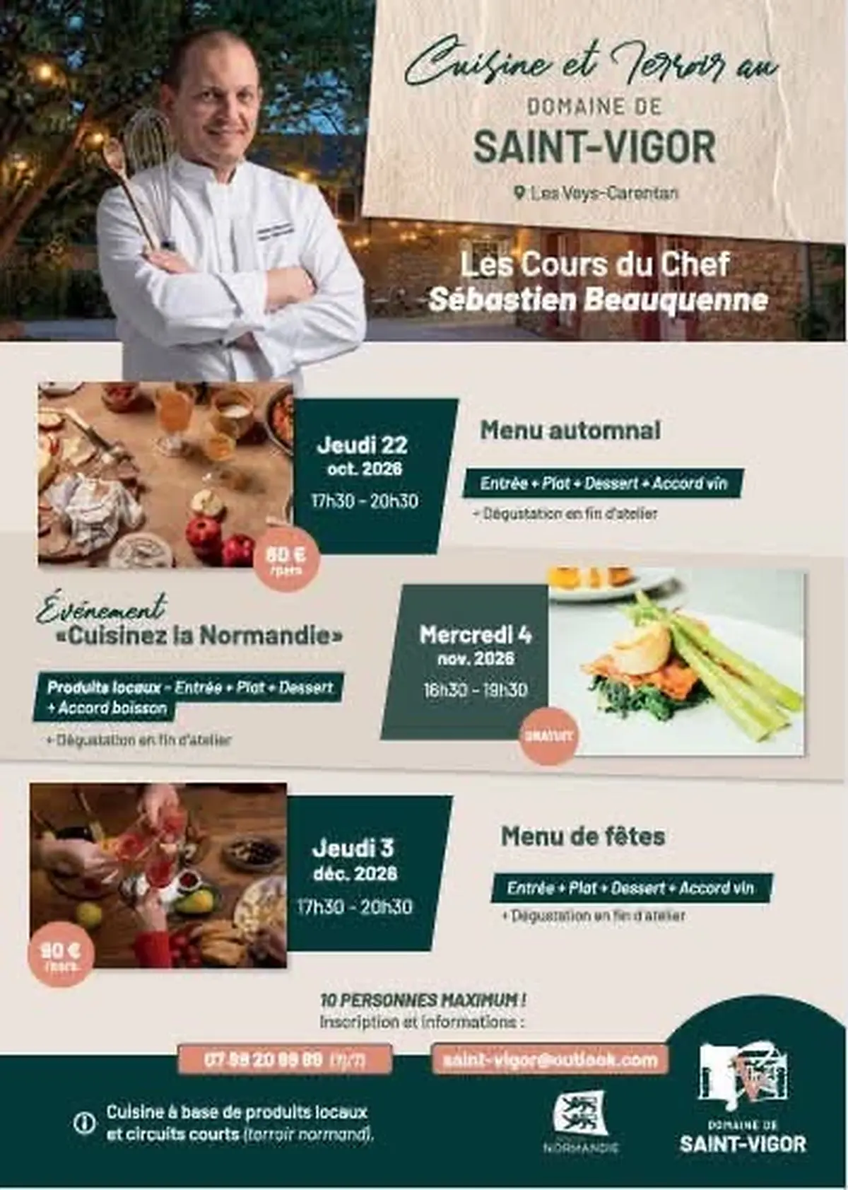 Atelier Cuisine et Terroir, menu automnal