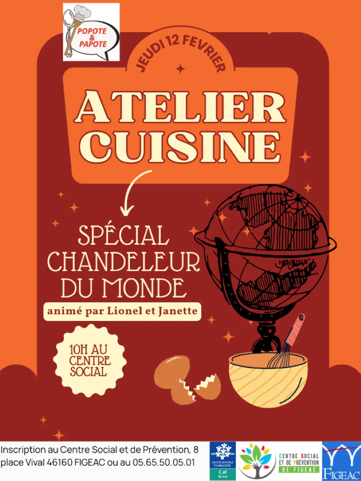 Atelier cuisine Popote et Papote à Figeac : Chandeleur du monde !