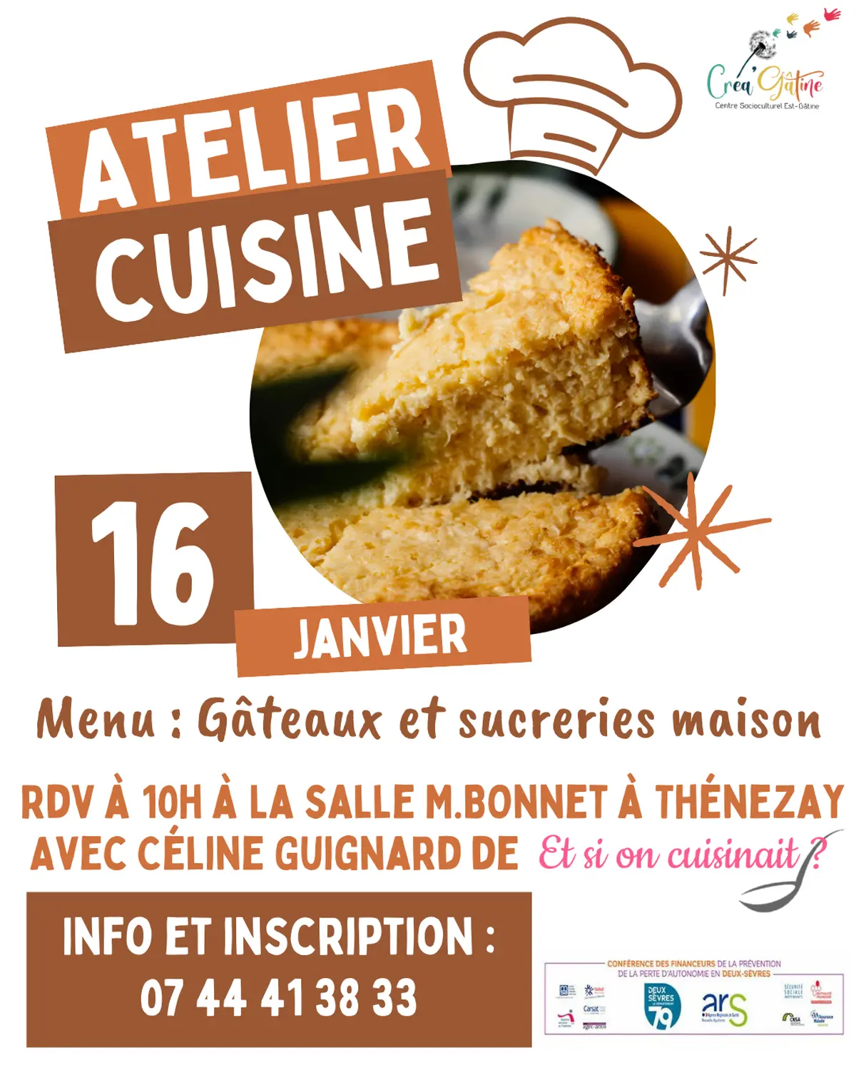 Atelier cuisine - réalisation de gâteaux et de sucreries maison