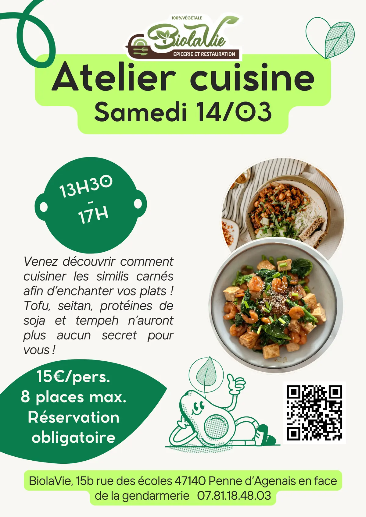 Atelier cuisine spécial substituts de viande