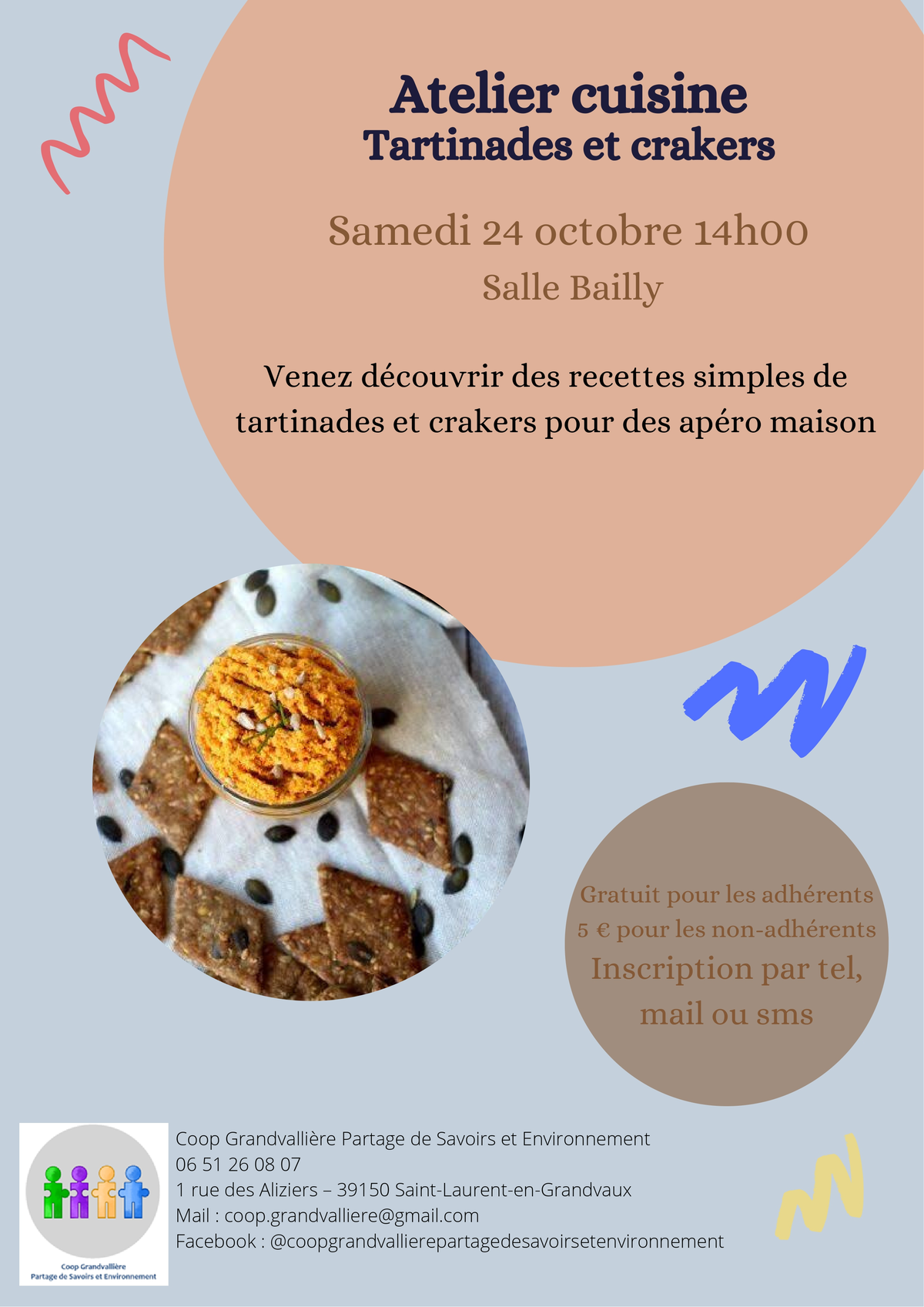 Atelier cuisine : Tartinades et crakers