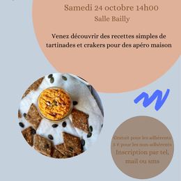 Atelier cuisine : Tartinades et crakers