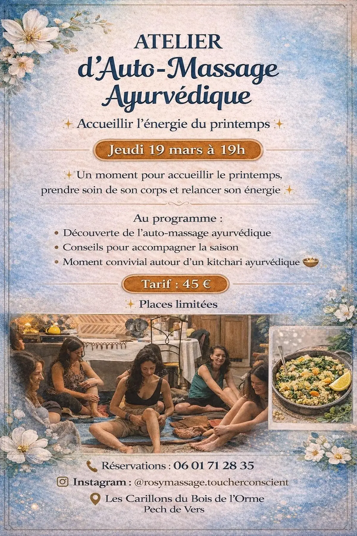 Atelier d'auto-massage ayurvédique pour accueillir l'énergie du printemps
