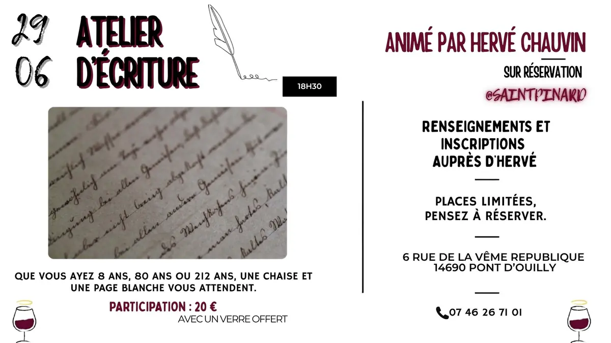 Atelier d'écriture à la cave Saint-Pinard : Et si on scribouillait ?